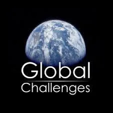 Planet Earth seen from space against a black background, with the words "Global Challenges" in white text below.