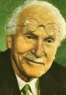 Painted portrait of an elderly man with white hair, a white mustache and round wire-rimmed glasses, wearing a suit and tie.
